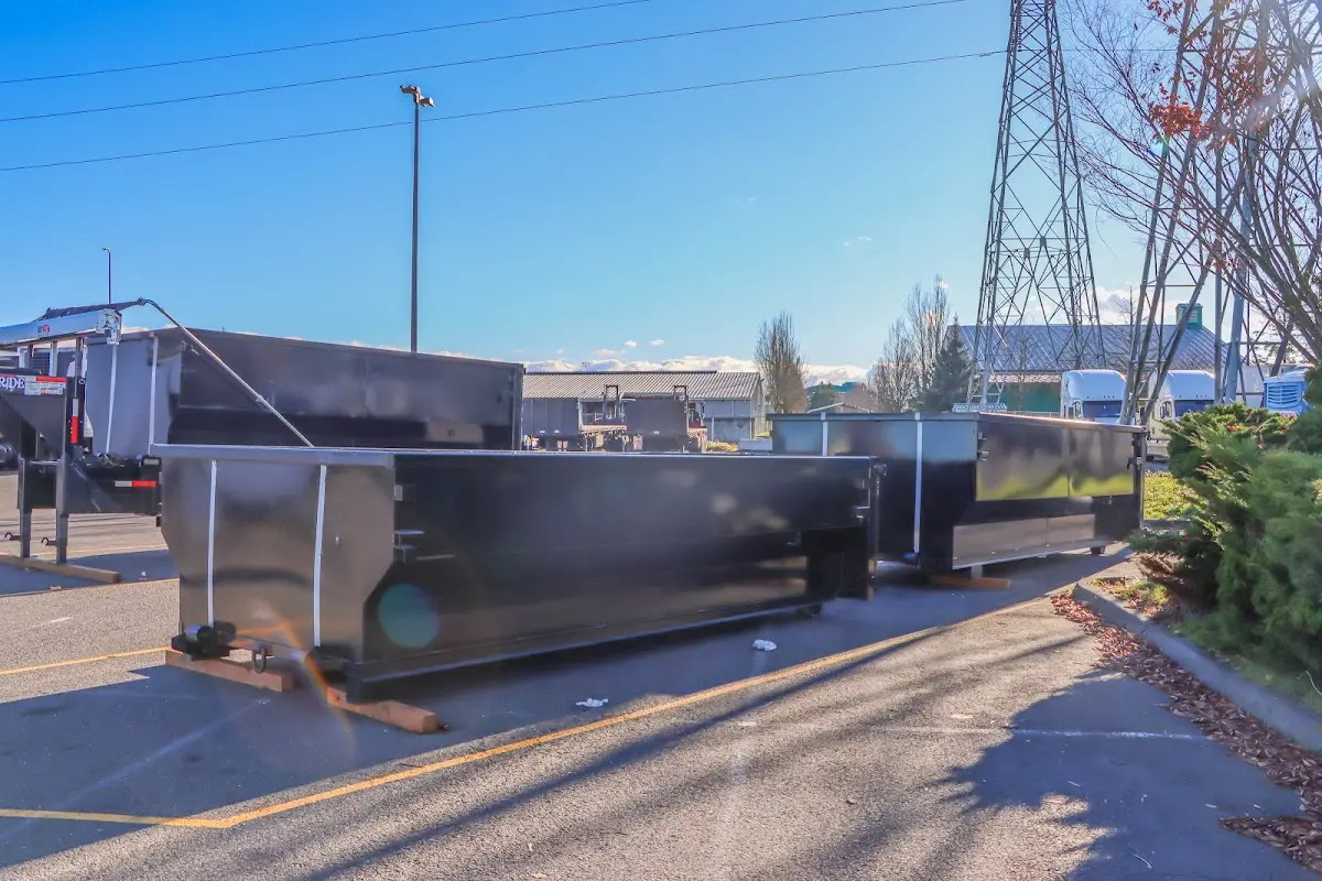 Roll-off dumpster ready for waste disposal at job site for Roll Off Dumpster Rental in Willingboro